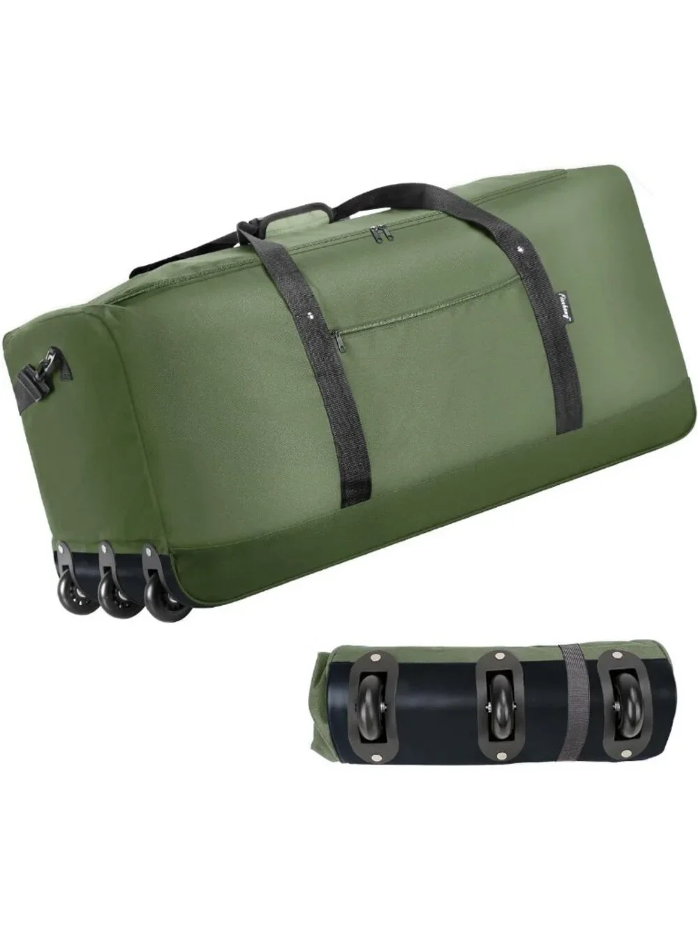120L Foldable Rolling Duffel Bag with 3 Wheels, Lightweight Travel Bag, Large